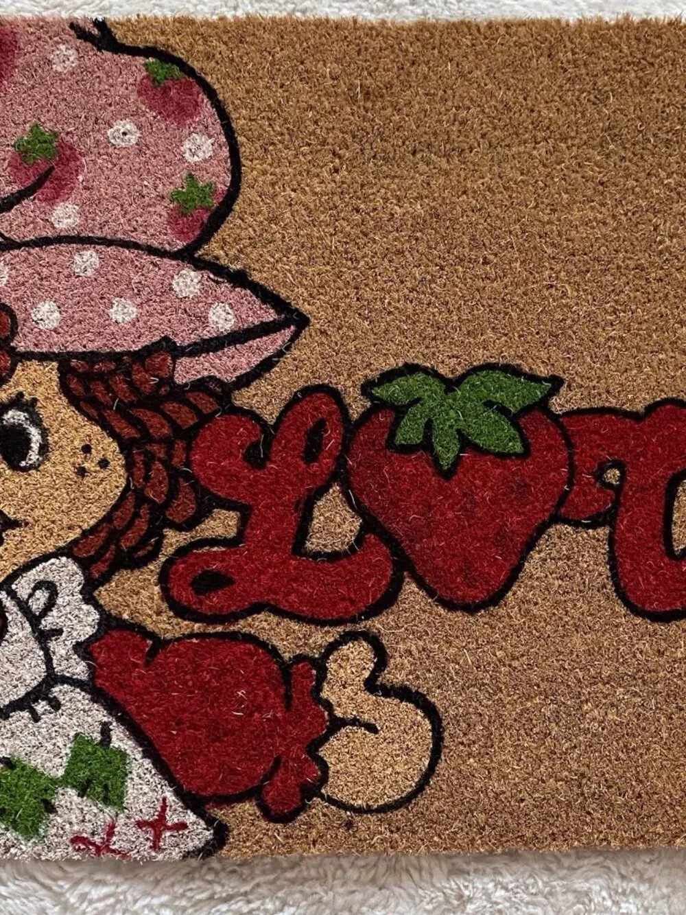 Strawberry Shortcake Valentines LOVE Welcome Coir Doormat‎ 18” X 30” NEW